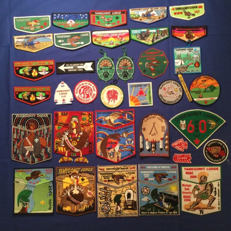 Collection of colorful Boy Scout patches