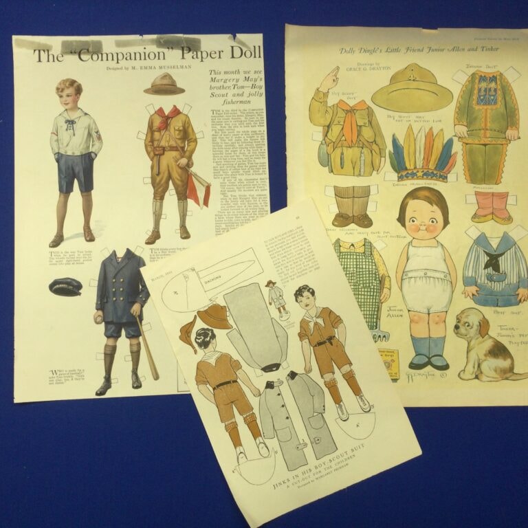 Cut Out Paper Boy Scout Dolls