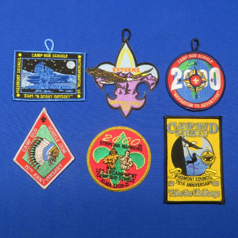 Camp Bud Schiele Patches Piedmont Council NC