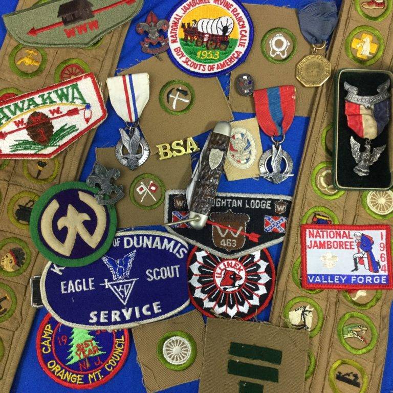 Scout sashes and badges