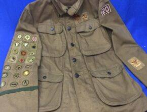 Scout jacket with merit badges