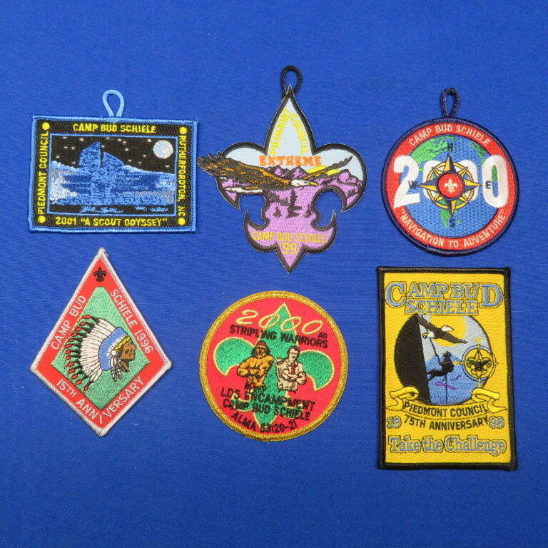 Camp Bud Schiele Patches Piedmont Council NC
